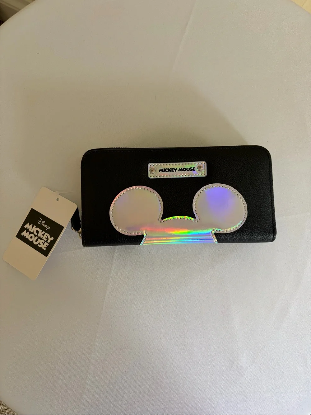 Disney Mickey Mouse Black Wallet with Iridescent Holographic Accent